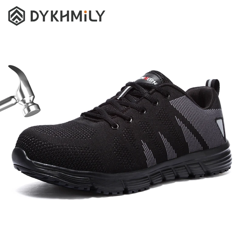 Мужская защитная обувь со стальным носком удобные легкие Нескользящие плетеные