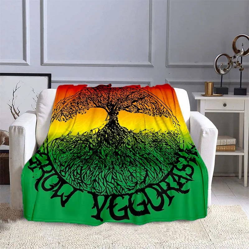Супермягкое фланелевое одеяло с принтом Древо жизни Фланелевое покрывало