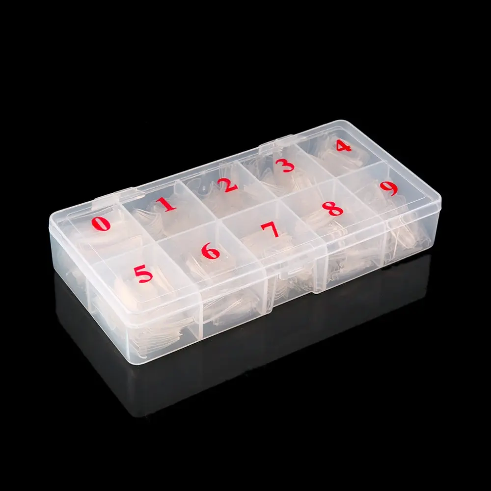 

1 Box/500pcs Tips Natural Color Half Cover Fake False French Nail Art Artificial Acrylic Gel UV Manicure Set DIY Nail Decoration