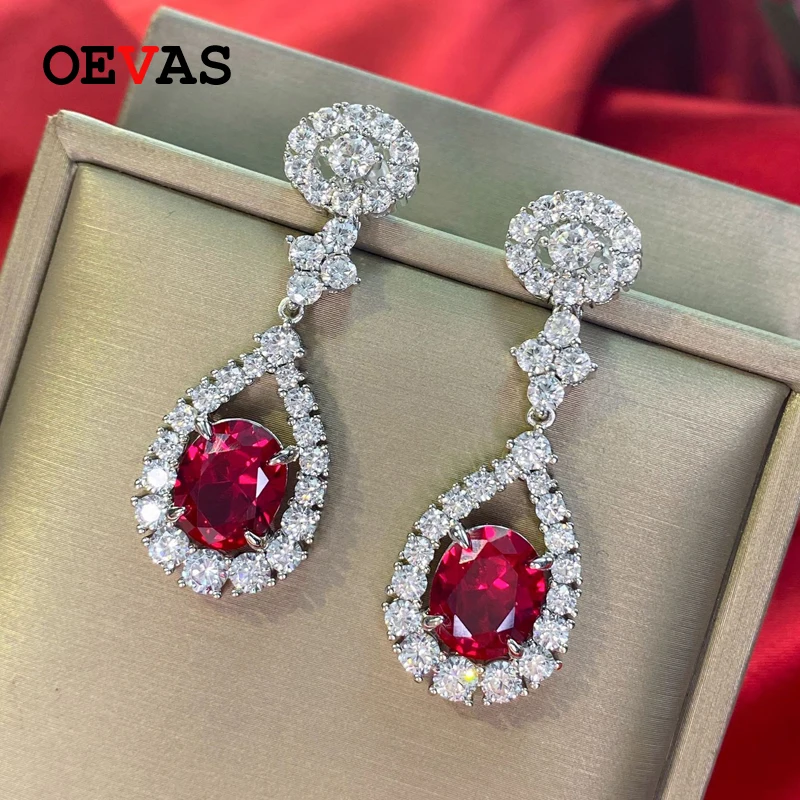 Серьги подвески OEVAS из 100% стерлингового серебра 925 пробы со сверкающими полностью