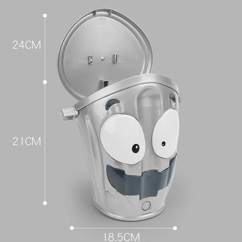 Мультяшная электрическая сумасшедшая движущаяся мусорная корзина