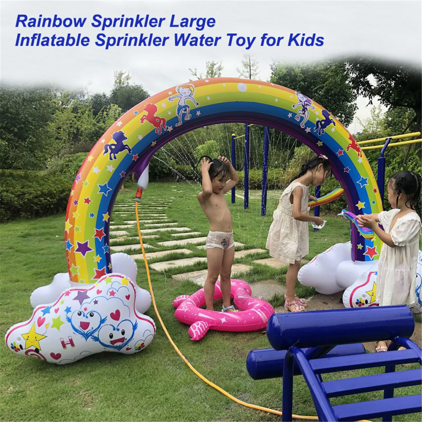 Ginormous Rainbow Inflatable Sprinkler Giant Archway Water Spray Toy Lawn Beach Outdoor Toys For Child Adult Games | Игрушки и хобби