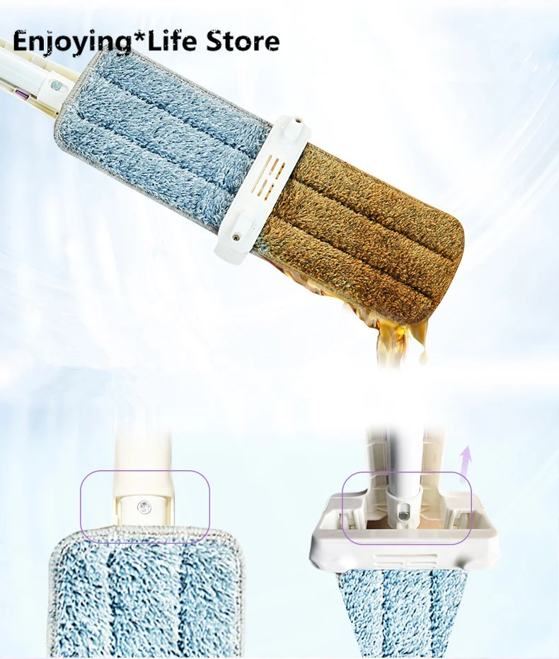 Швабра для мытья рук плоская двойного назначения сухого и влажного пола сетка