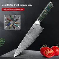 TURWHO 8 Inch Chef Knives High Carbon Chinese VG10 67 layer Damascus Kitchen Knife Stainless Steel Gyuto Knife Resin Handle