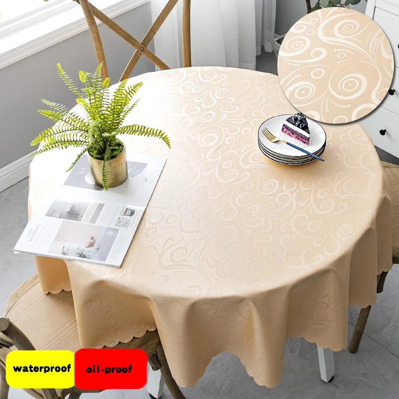 Mantel Redondo Pvc Impermeable Cubierta Anti Incrustante Al Aire Libre Mantel Para Comedor 140CM/160cm/180cm-3