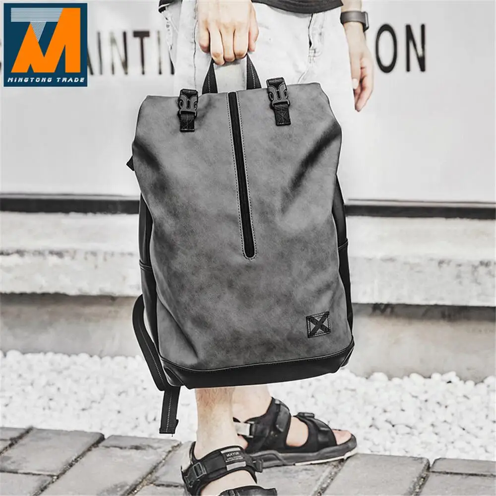 

Мужской холщовый рюкзак для ноутбука MTong, вместительный деловой рюкзак для работы, винтажные дорожные школьные портфели на плечо с откидной...