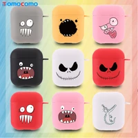 anime funny cute emoticons soft silicone earphone case for iphone airpods 1 2 pro colorful accessories charging earphone coque