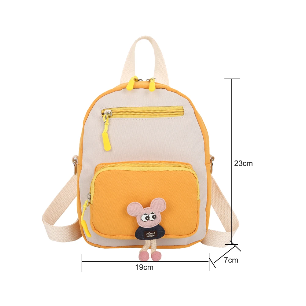

Fashion Women Color Splicing Multi Layers Backpack Students Small Canvas School Bags for Teenage Girl Cute Travel Rucksack