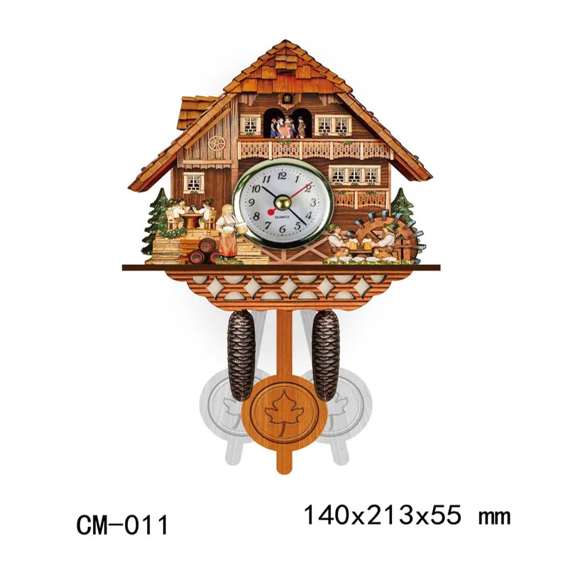 

Cuckoo Wall Clock Vintage Nordic Style German Black Forest Bird Cuckoo Alarm Clock Living Room Watch Handcraft Home Decor