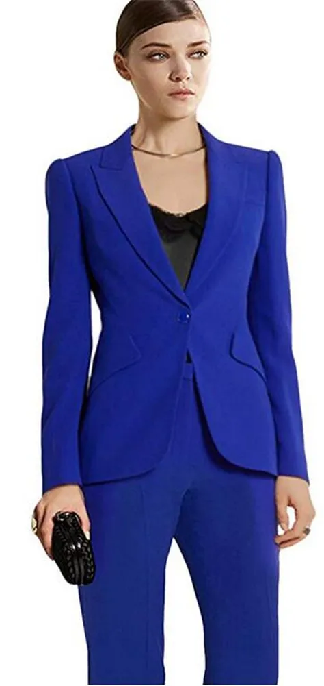 Blue Formal Office Uniform Style Female Trouser PantSuit Women Set Ladies Pant Suits Jacket+Pants Women Business Suits Blazer