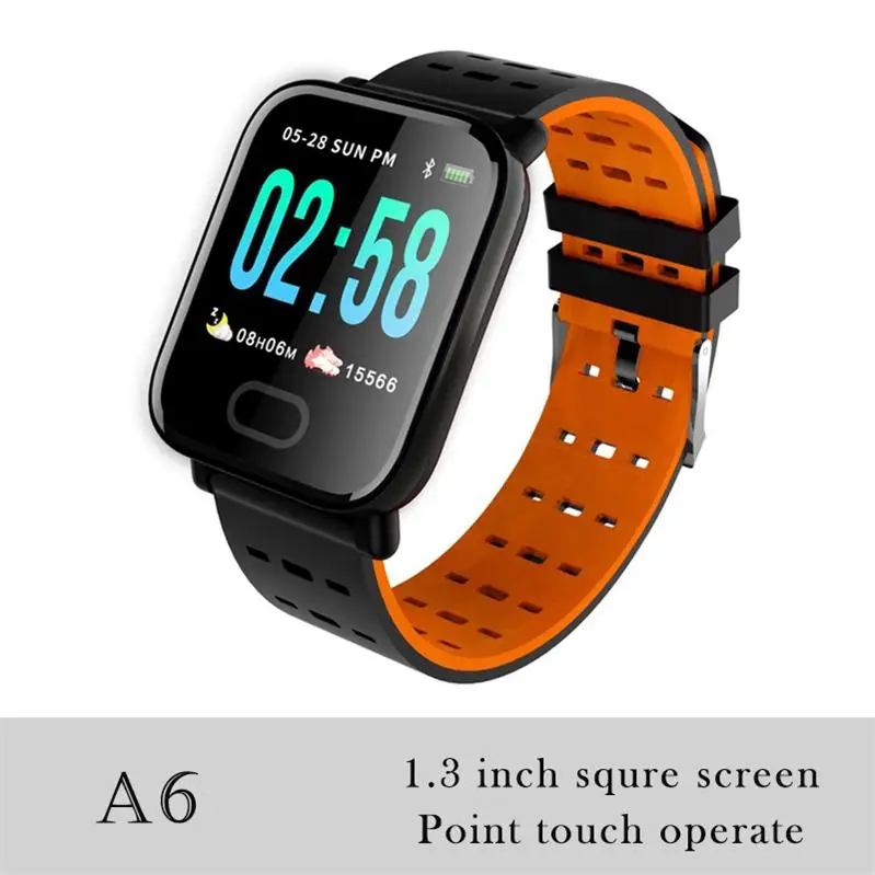 LJL08 Orange 696 LJL08 0,9" TFT цветной шагомер браслет A6 умный Браслет пульсометр кровяное давление Водонепроницаемый Фитнес-трекер часы M - Цвет: LJL08 Orange