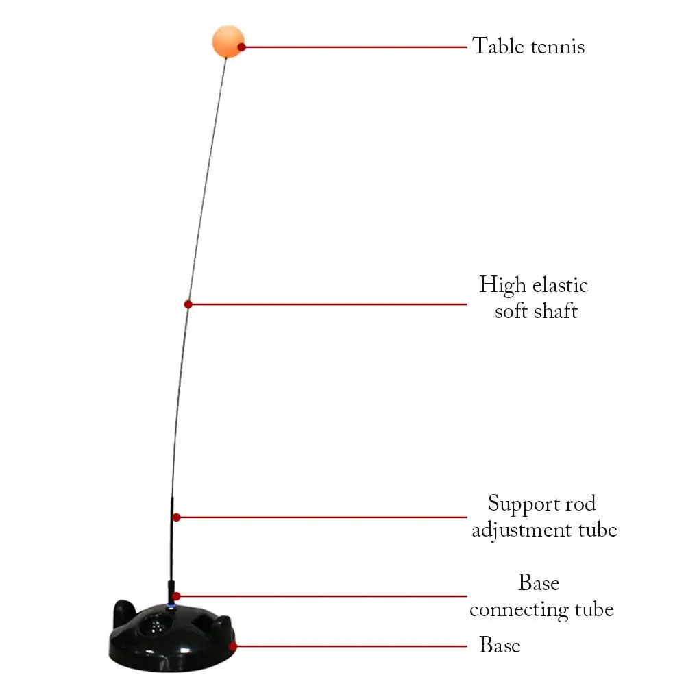 Регулируемая высота эластичный вал тренажер для настольного тенниса