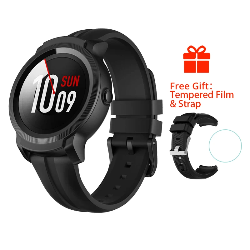 Смарт-часы Ticwatch E2 с ОС Google, Bluetooth, gps, фитнес-часы, 5 АТМ, водонепроницаемые, для плавания, 2 дня, срок службы батареи - Цвет: Ticwatch E2