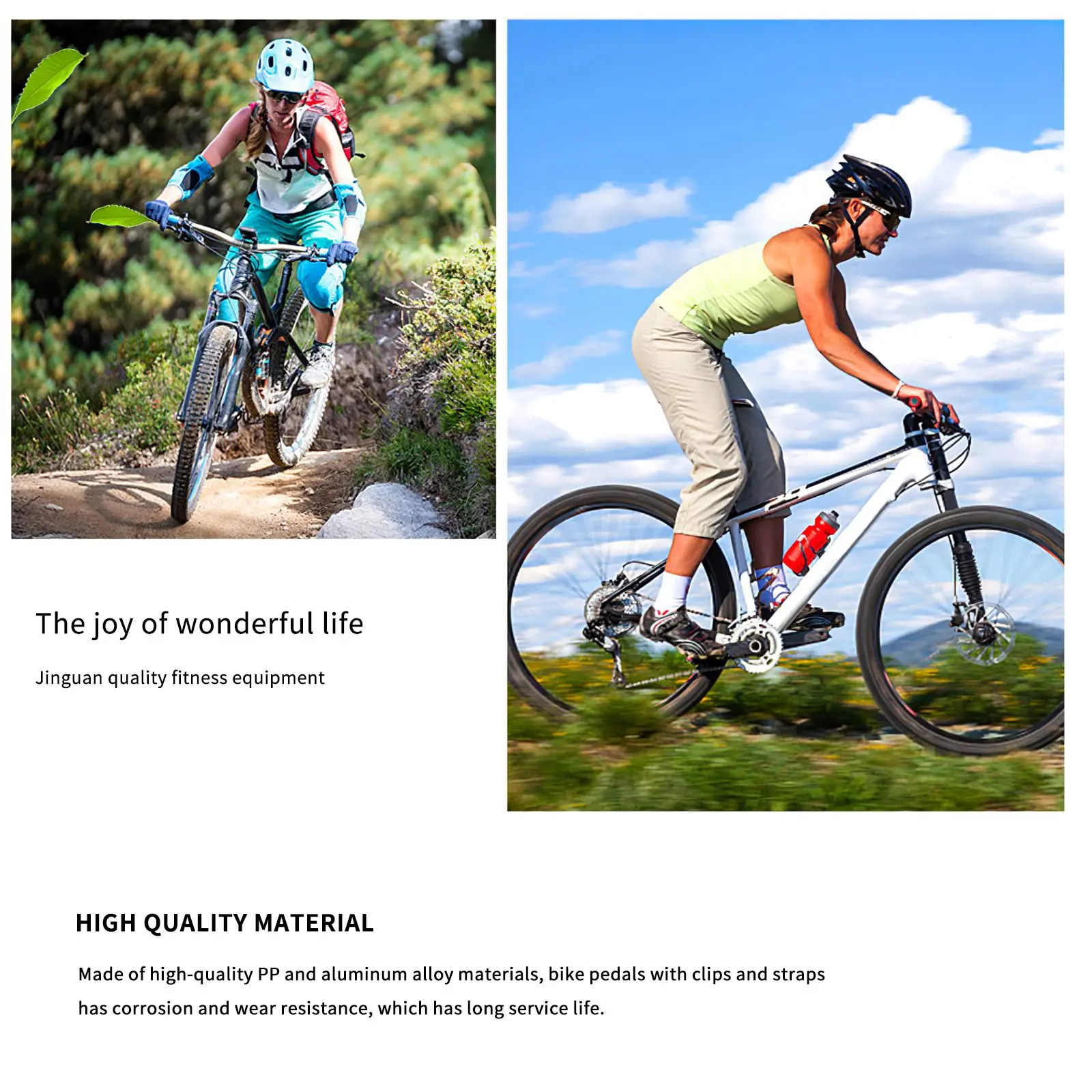 

2PCS For Bike Pedals Hybrid Pedal With Toe Clip And Straps Suitable For Spin Bike Indoor Exercise Bikes Bicycle Accessories