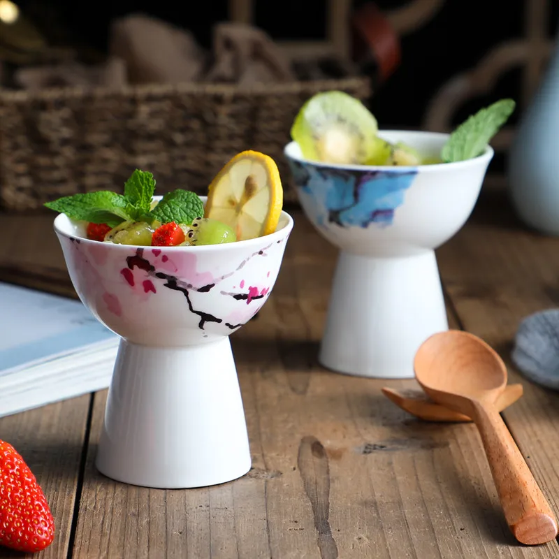 Керамическая чашка для закусок десертов креативная китайская Высокая
