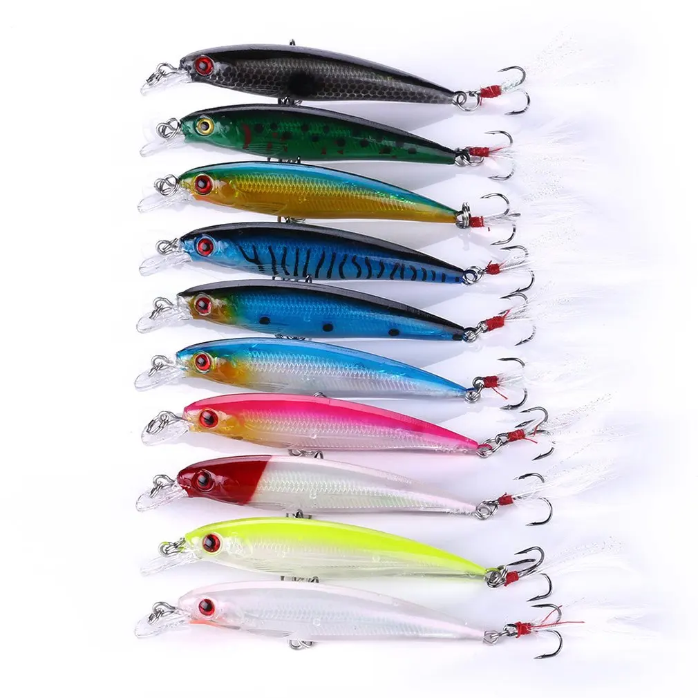 Hengjia/Hengjia 9Cm/8G Mino 10 Color Set Laser Small Minor Lure Bait Fishing Gear Supplies Bionic Fake | Спорт и развлечения