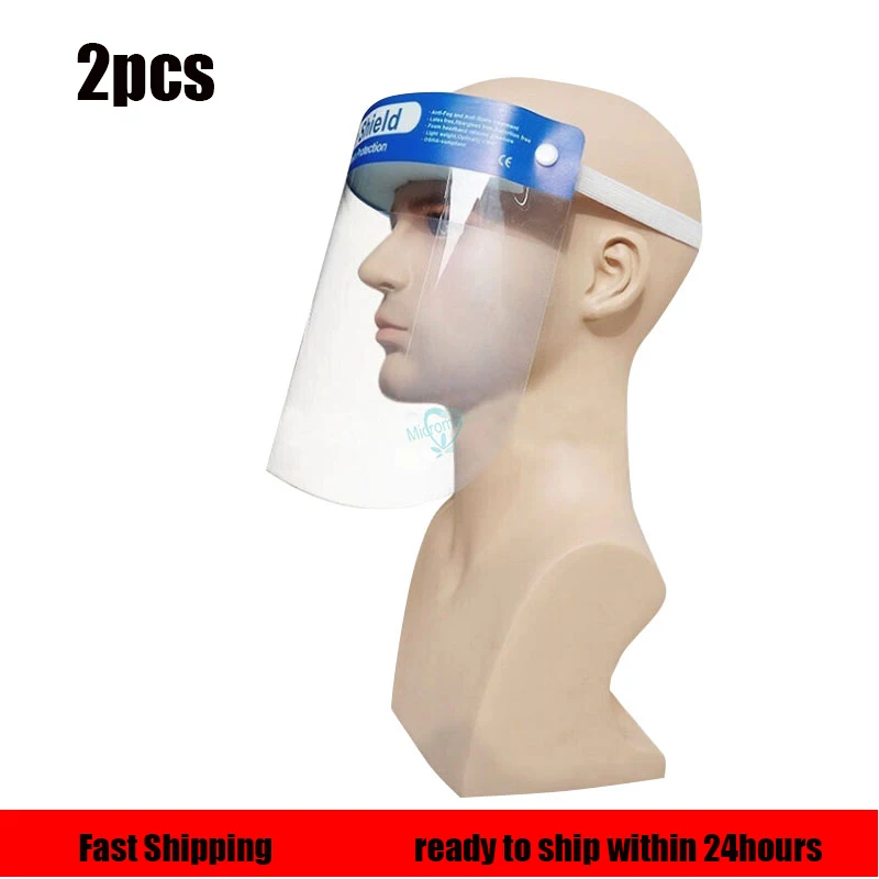 2pcs Full FaceShield Masks Transparent Protective Mask Anti Saliva Splash-proof Protect Eye Face Cover Visor |