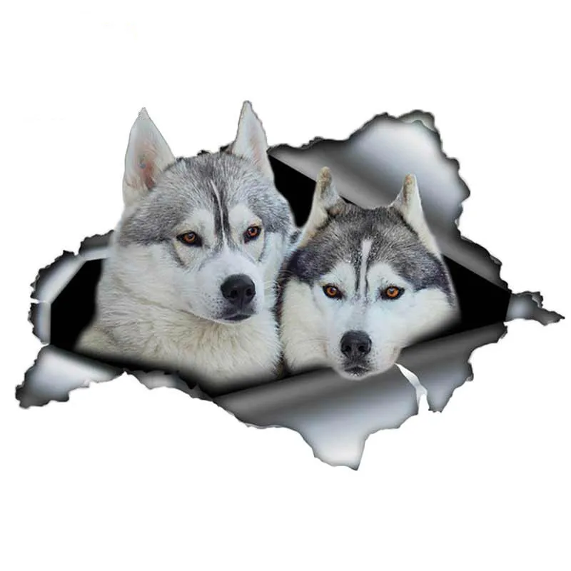 

Creative 3D Siberian Husky Waterproof Car Sticker JDM Reflective Car Decor Vinyl Auto Motorcycle Stickers 13cm*9cm