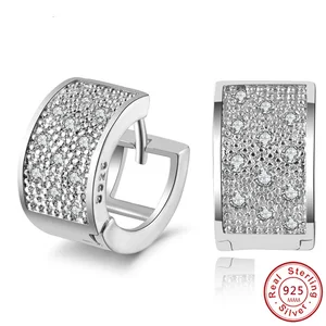 Женские и мужские серьги-гвоздики из серебра 925 пробы, 3 ряда