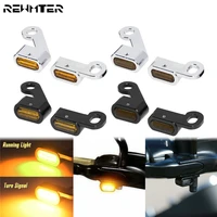 2xmotorcycle led turn signal indicators amber running lights mini lamp for harley sportster xl 48 72 1200 883 04 20 nightster
