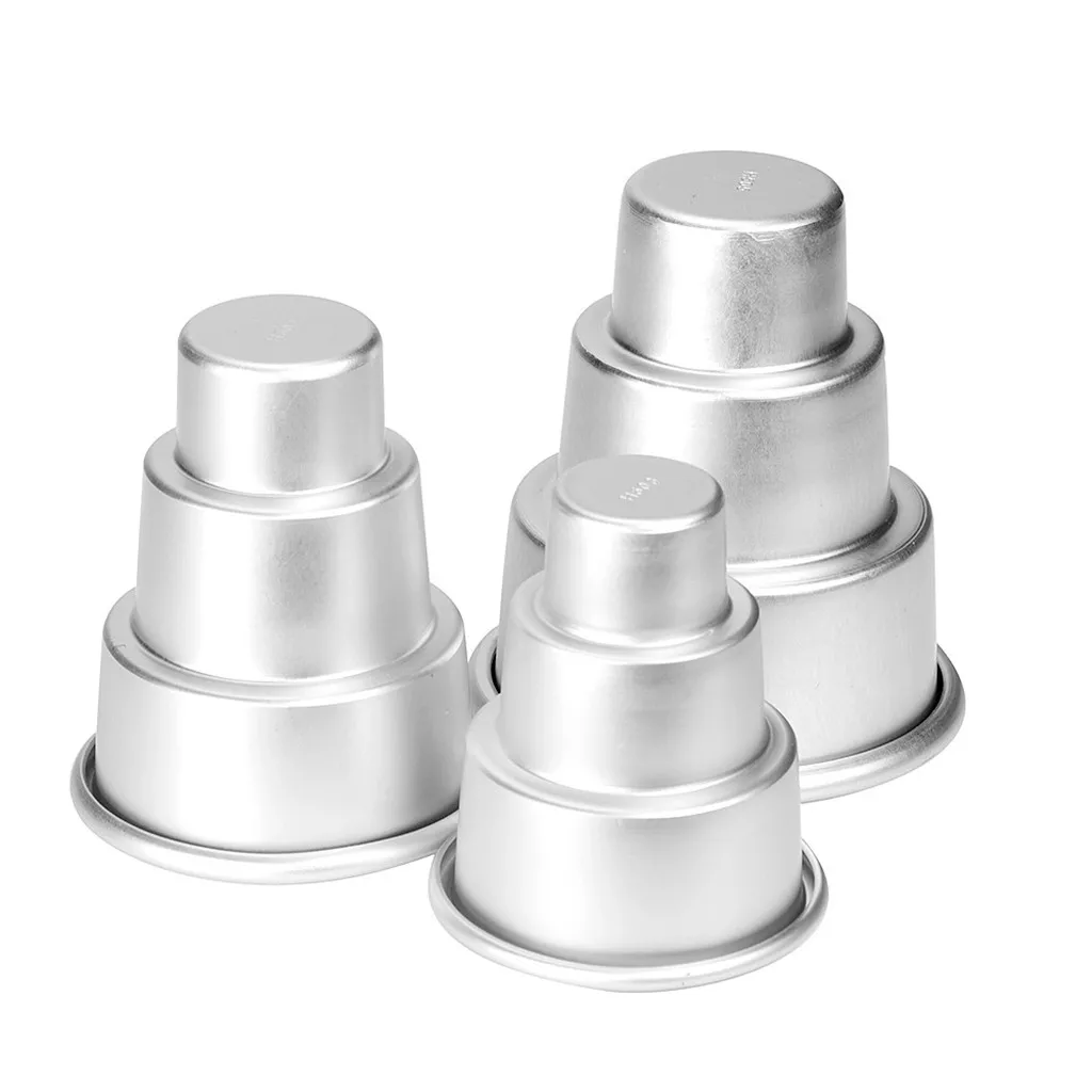 2020 Новый мини трехъярусная кекса Пудинг Форма из алюминиевого сплава съемное дно