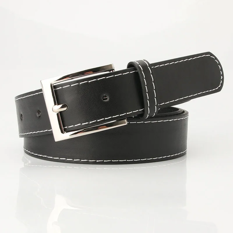 

New trend ladies PU belt neutral student jeans belt fashion wild clothing decoration belt black multi-size belt