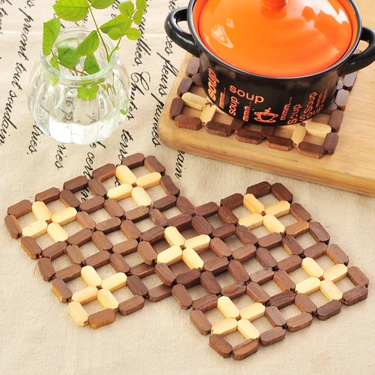 Кухонный стол изоляционный коврик бытовые простые бамбуковые подставки для