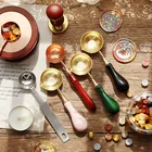 Восковая печать штамп аксессуары восковая запечатывающая ложка Ретро деревянная ручка ложка для скрапбукинга ложка для воска Набор для изготовления свечей