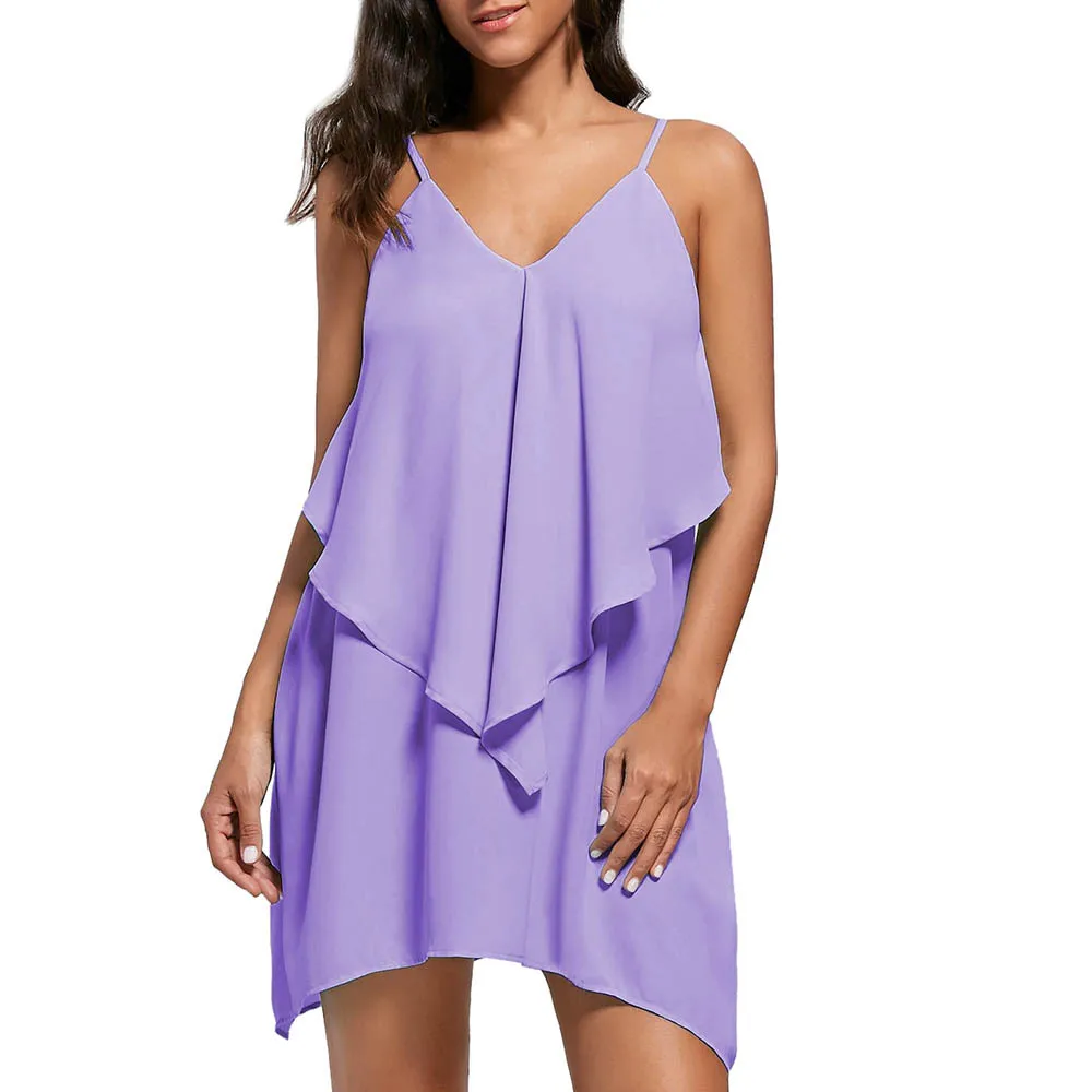 JAYCOSIN женское платье без рукавов с цветочным принтом и оборками летние платья