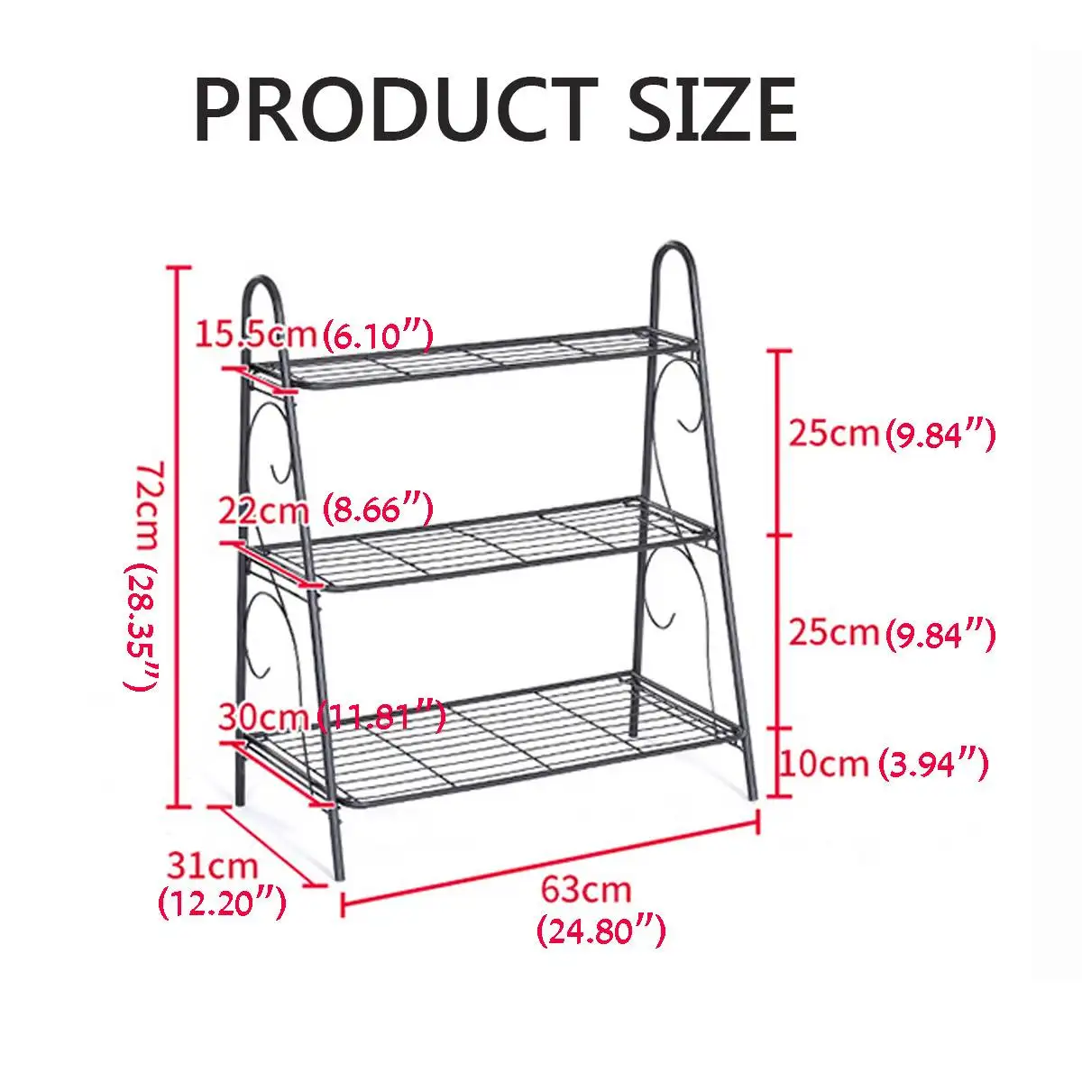 

3 Tiers Shoe Rack Organizer Metal Iron Storage Rack Holder Home Organizer Flower Pot Stand Shelf Garden Decor Assembled Racks