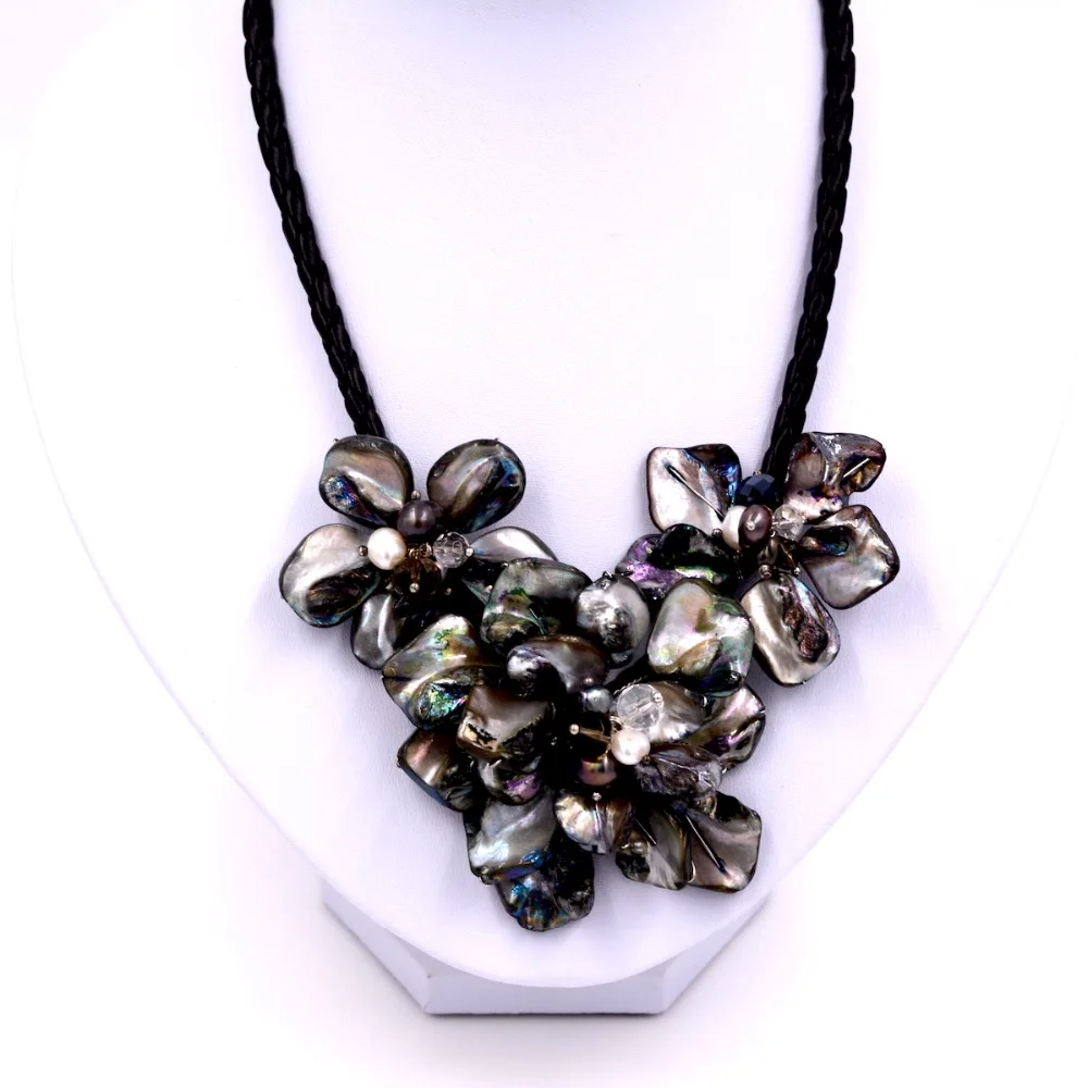 Новинка 2020 черная Швабра ручной работы с кристаллами и пресноводным жемчугом