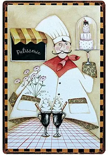 

Chefs for Fine Desserts Novelty Parking Retro Metal Tin Sign Plaque Poster Wall Decor Art Shabby Chic Gift Suitable 12x8 Inch