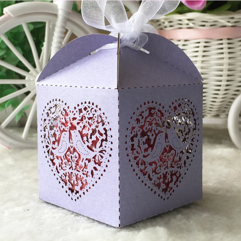 

50pcs High-end CustomizationCandy Gifts Pearl Box With Ribbon Vintage StyleWedding Party Favor Decor