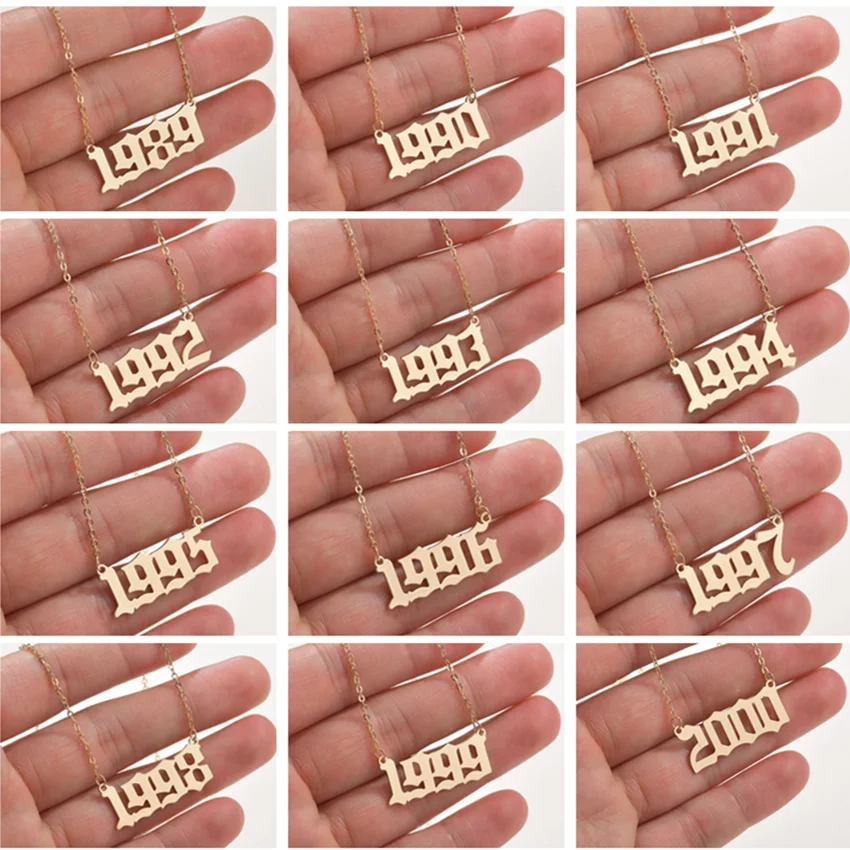 Модное ожерелье Kinitial с подвесками в виде чисел родов на свадьбу годовщину
