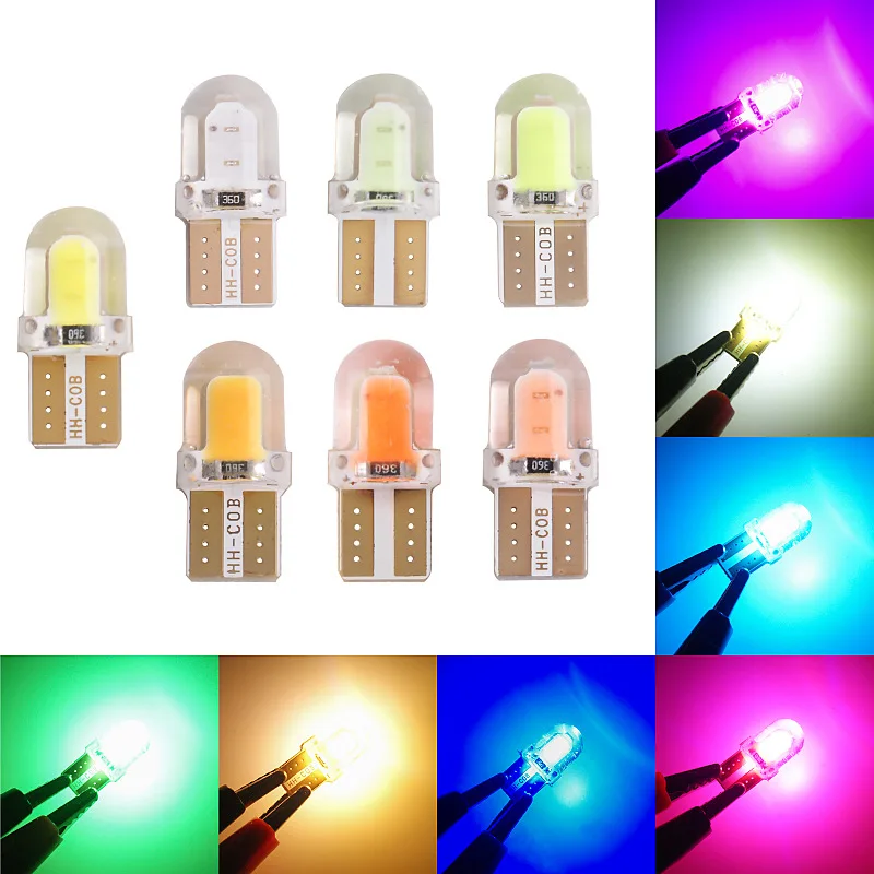 

1pcs LED W5W T10 194 168 W5W COB 8SMD Led Parking Bulb Auto Wedge Clearance Lamp CANBUS Silica Bright White License Light Bulbs