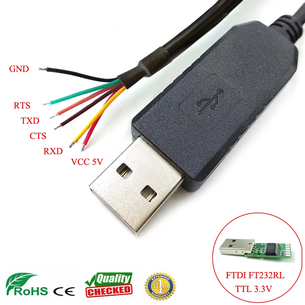 5mtr 3mtr ftdi ft232r usb uart ttl провод Концевой Кабель 3 В уровень | Компьютеры и офис