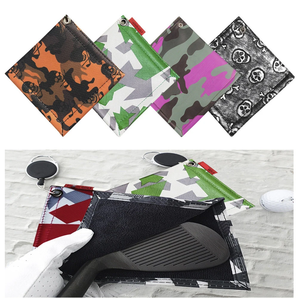 

Golf Club Towel Waterproof golf sports towel with Carabiner Clip Easy-pull hanging buckle golf cleaning towel