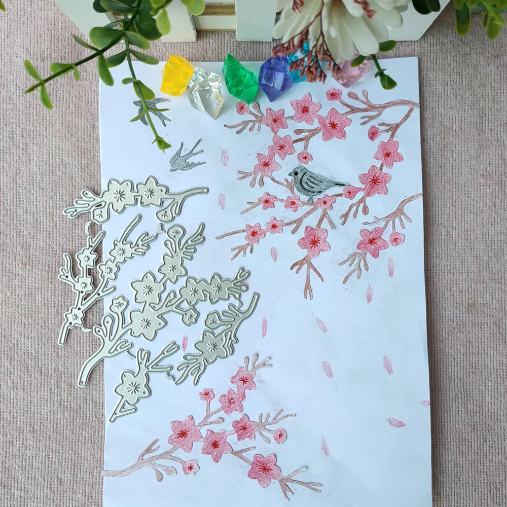 

New Plum Blossom Metal cutting Die Flower scrapbook Paper Gift Card DIY decorative Molding template