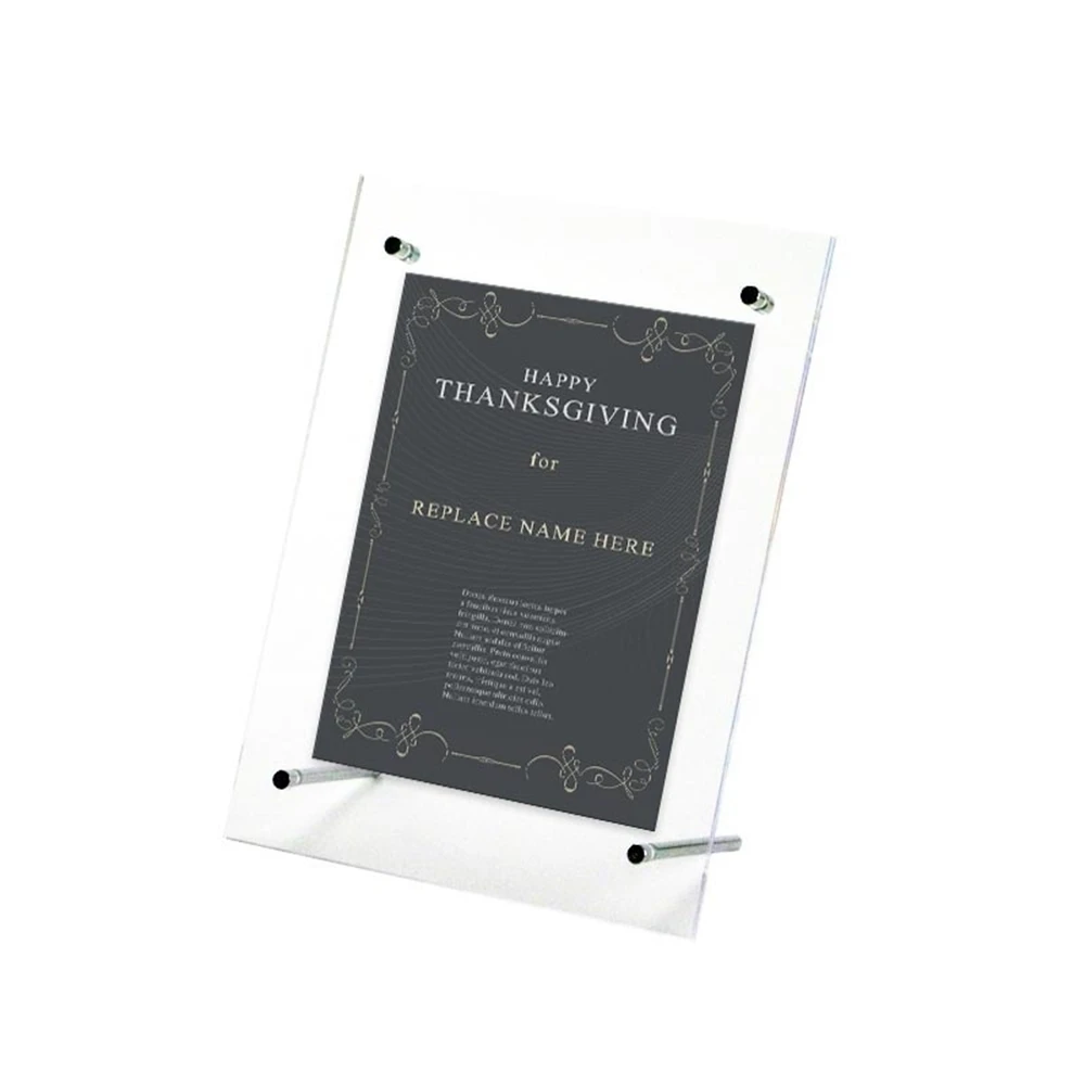

Acrylic Photo Crystal Clear Table Certificate Stand Info Data Paper Picture Frame Menu Card Price Tag Display Pop