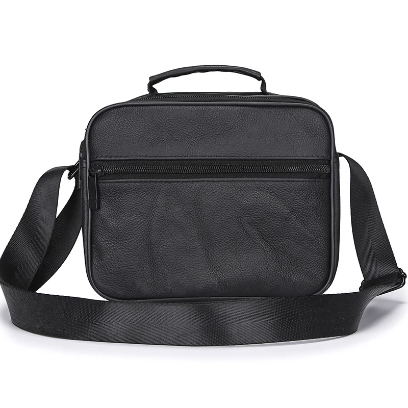 Мужские сумки из натуральной кожи через плечо модные черные деловые