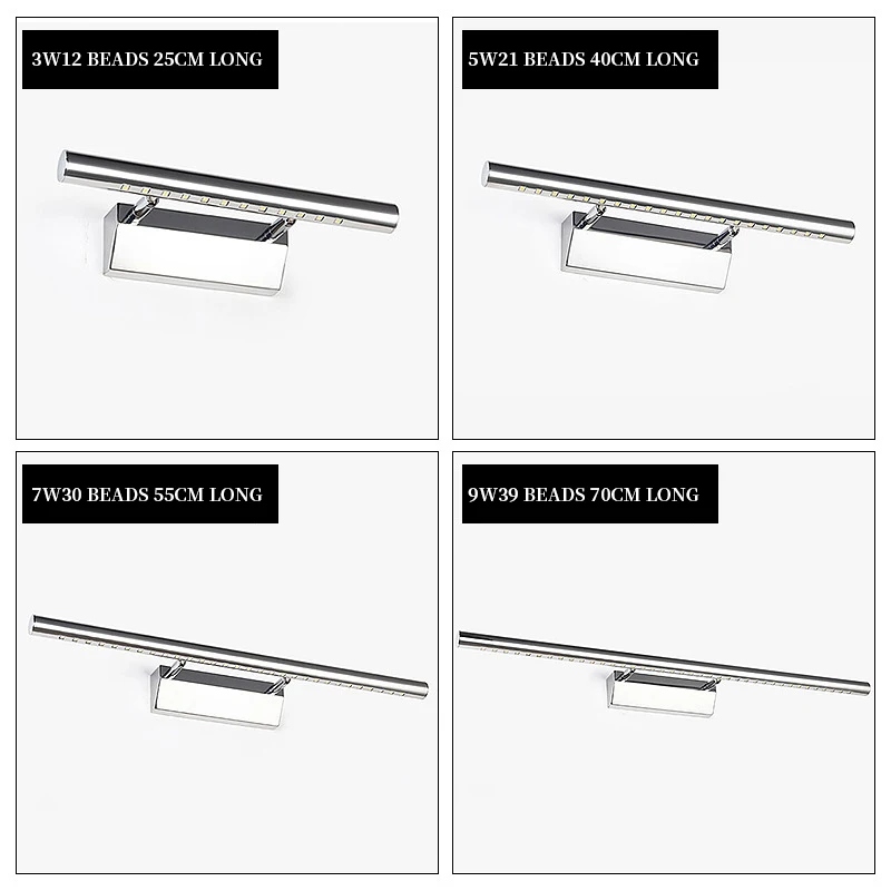 

Mirror lamp LED wall lamp bedroom mirror cabinet lamp stainless steel mirror lamp bathroom toilet vanity mirror lamp