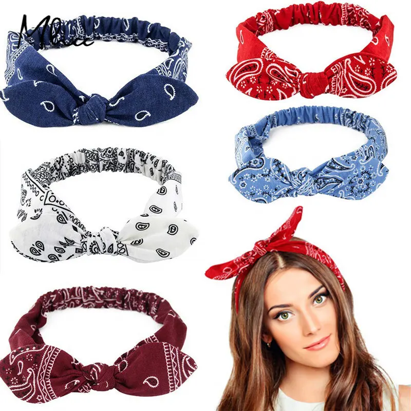 

Vintage Hair Bands for Girls Women Hair Accessories Fashion Headband Knotted Bow Soft Solid Elastic Headdress Ladies Hoop