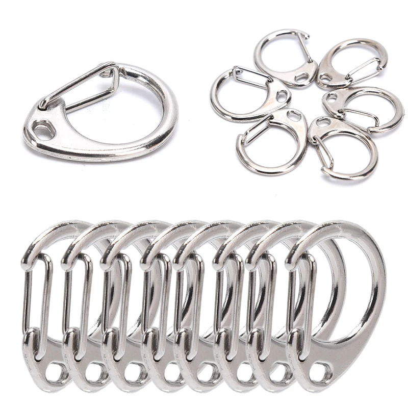 10Pcs DIY 23mm Polished C Shape Split Ring For Key Necklace Bracelet Tassel Keychain Making Charms Lobster Clasp Hook | Украшения и