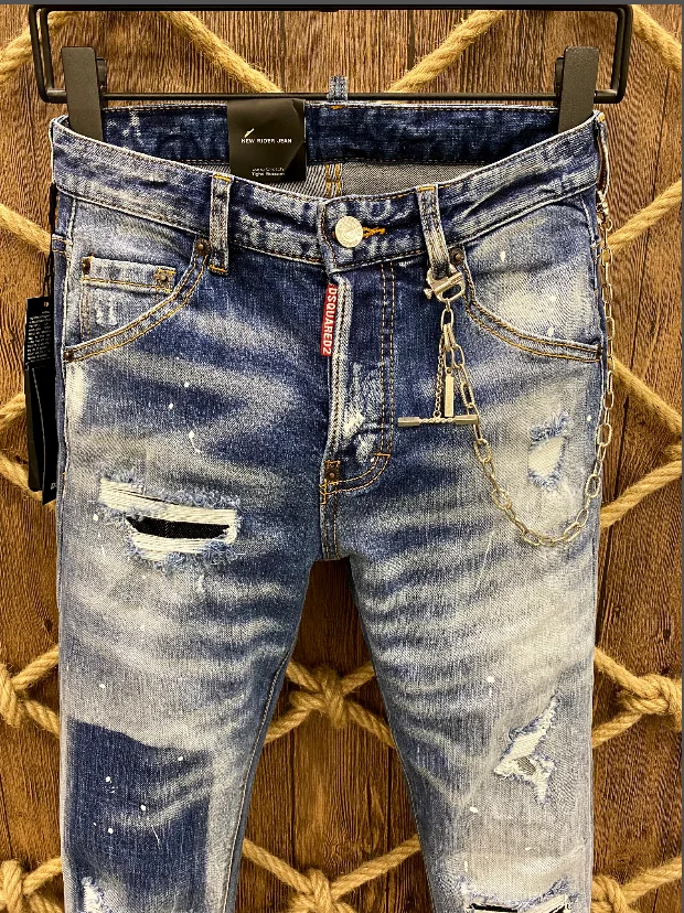 Classic Dsquared2-2021 new women/men jeans jeans slim jeans casual trousers  mens street wear 9815