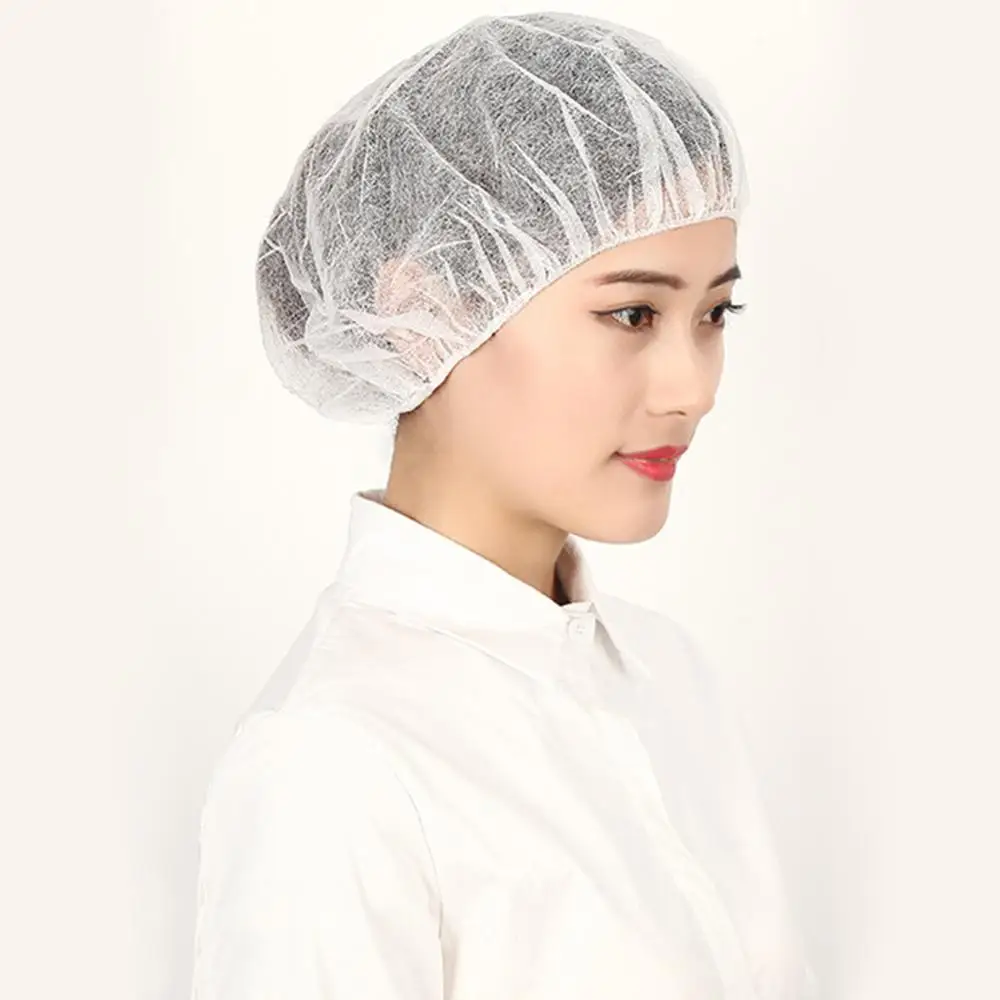 100 шт. одноразовые шапочки для душа s салонов нетканые плиссированные