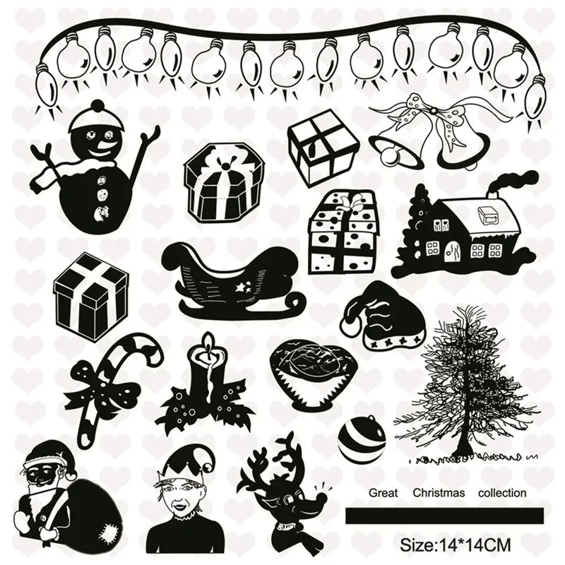 Новые рождественские прозрачные штампы Санта Клаус Снеговик Пингвин для