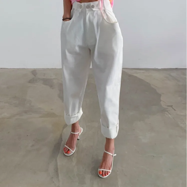 

2021 Summer Wide Leg Pants Women Solid Trousers Autumn Casual Elastic Waist Wide Leg Pantalon Plus Size