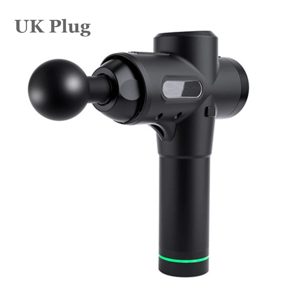 UK Plug 3300р/мин мышечный массажный пистолет глубокая Вибрация ткани массажер для снятия боли в мышцах формирование тела упражнения массажер для похудения - Цвет: UK Plug