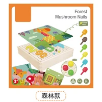 mushroom nail puzzle 3d for kids colorful buttons assembling baby creative mosaic picture puzzles board educational toys