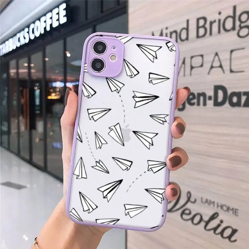 

starry universe paper plane travel map Phone Case matte transparent For iphone 7 8 11 12 plus mini x xs xr pro max cover